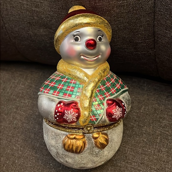 CHRIS RADCO LARGE SNOWMAN TRINKET BOX - Picture 3 of 12